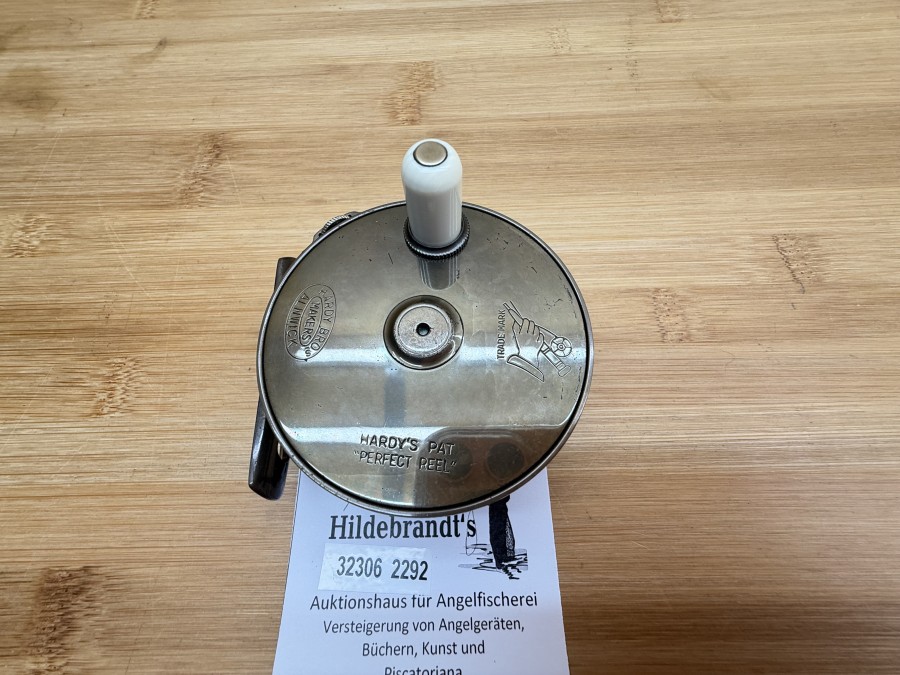 Fliegenrolle, Hardy Bros Makers Alnwick, Hardy´s Patent Perfect Reel, Trade Mark, Messing, Rechtshand, Rollendurchmesser 68mm, Rollenbreite 37mm, Gewicht 286g, ohne Rollentasche, neu