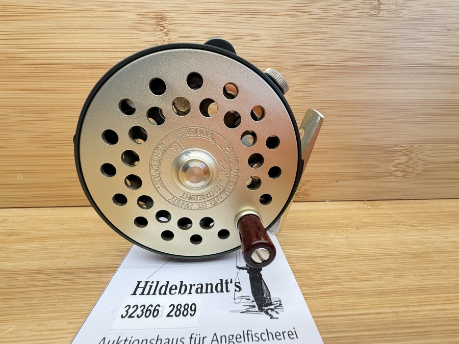 Fliegenrolle, Made in England by Hardy, Bougle Centenary MK V, 3 1/4" Lightweight, Linkshand, Rollendurchmesser 72mm, Rollenbreite 35mm, Gewicht 116g, Gebrauchsspuren