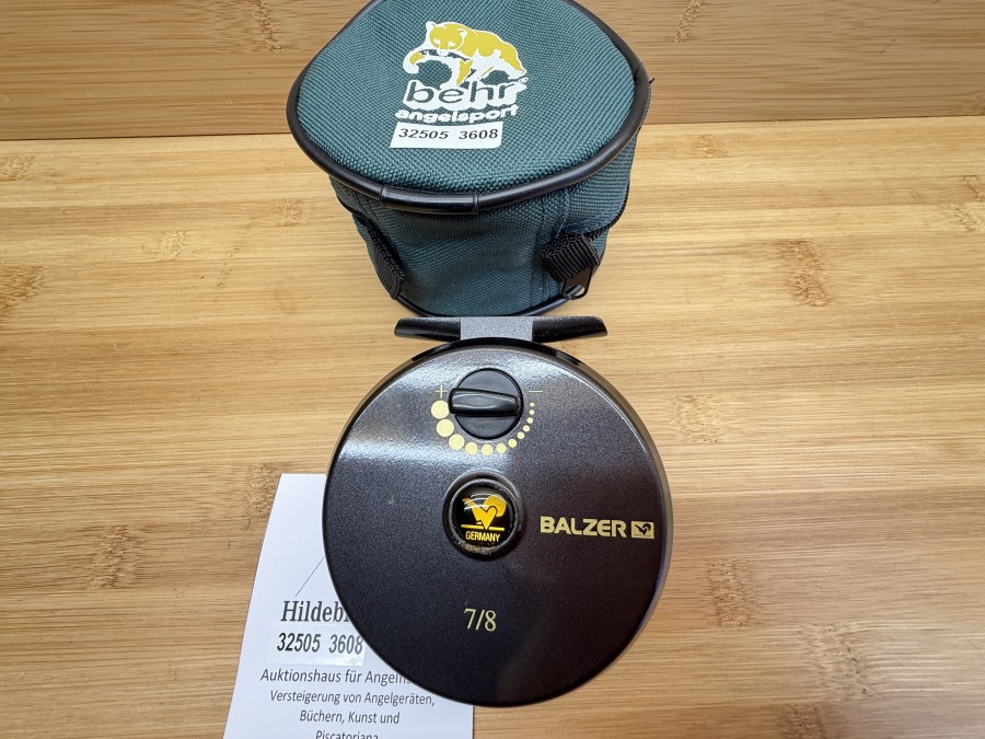 Fliegenrolle, Balzer, Edition Fly 7/8, Linkshand, Rollendurchmesser 85mm, Rollenbreite 35mm, Gewicht 187g, Rollentasche (Behr Angelsport), neu
