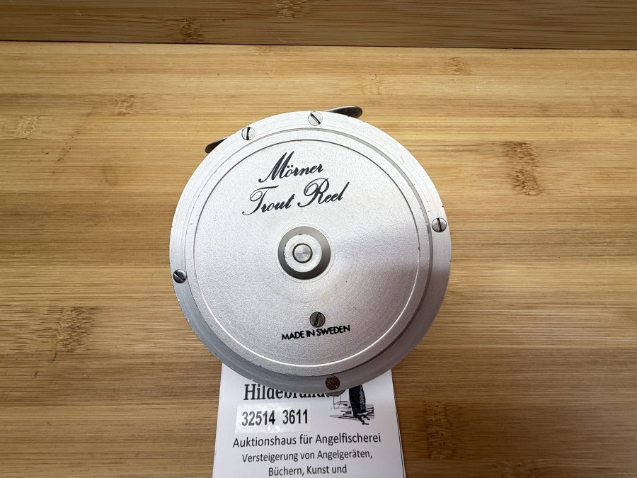 Fliegenrolle, Mörner, Trout Reel, Made in Sweden, Multirolle mit interessantem Bremssystem, #7, Rechtshand, Rollendurchmesser 90mm, Rollenbreite 32mm, Gewicht, 214g, ohne Rollentasche, Gebrauchsspuren