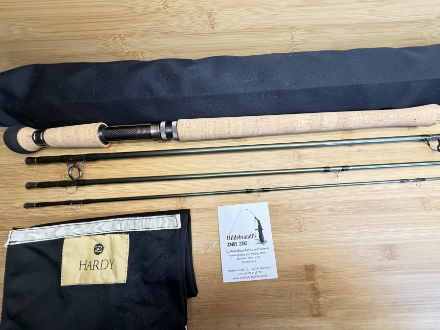 Zweihandfliegenrute, Hardy, Zenith Sintrix, 4tlg., 12.6", #7, SH-38´, 32g / SS-44´- 36g / MS-52 38g, Hülsenstopfen, Futteral, Alu Transportrohr, Stofffutteral, neu Transportlänge 1030mm