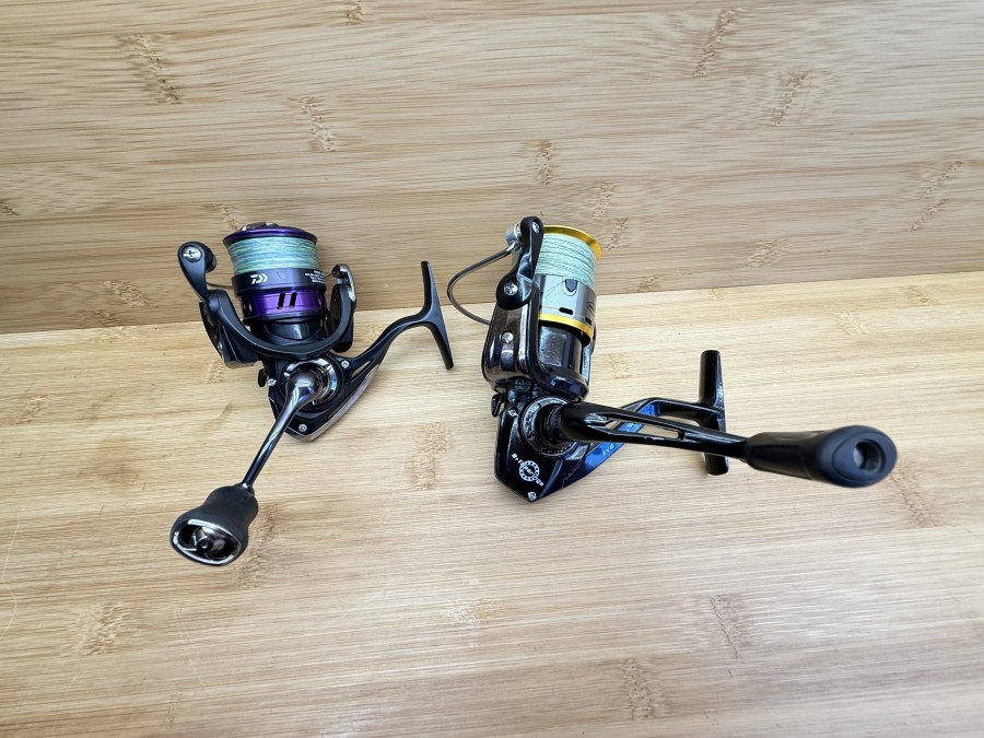 2 Stationärrollen, Daiwa, Prorex X LT 2000, mit Monofiler Schnur, Anglertreff, EVO 3000, 9+1 Bearings, Gebrauchsspuren