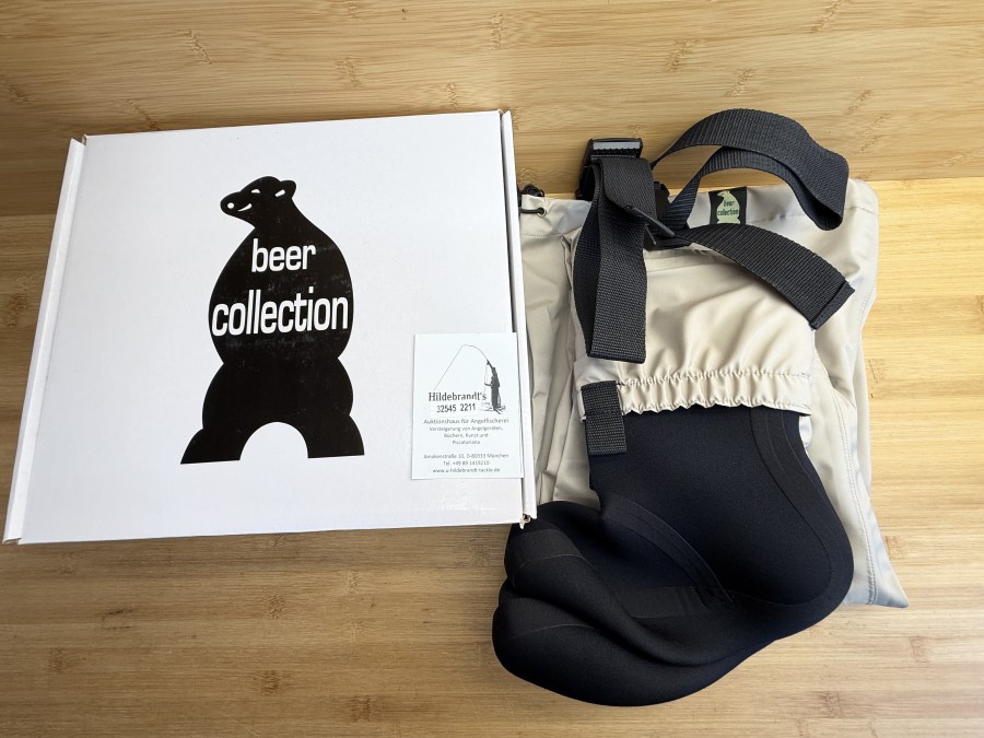 Watstrumpf, Feather Wade, Beer Collection, perfekte Ergänzung zu jeder Watausrüstung, atmungsaktiv, hüfthoch, verstellbare Schlaufe, am Gürtel fixiert, Grösse 40/41, ungetragen im Karton