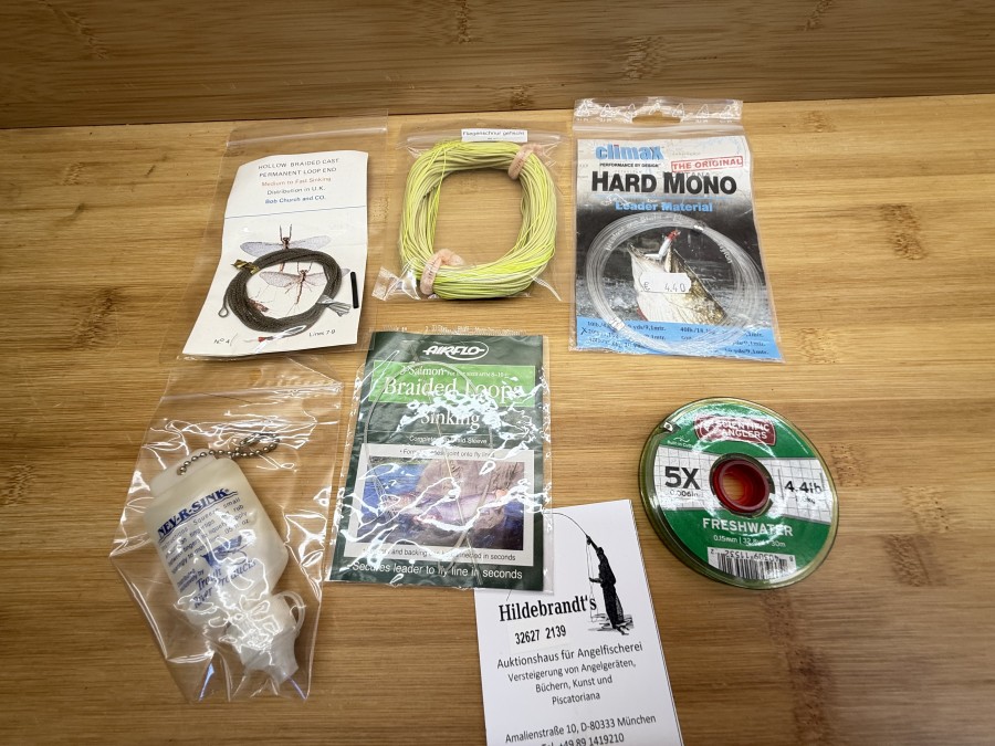 Fliegenfischer Kleinteile, Fliegenschnur gefischt, WF4F, Braided Loop, Hard Mono, Nev-R-Sink, Freshwater Tippet, Hollow braided cast permanent loop end