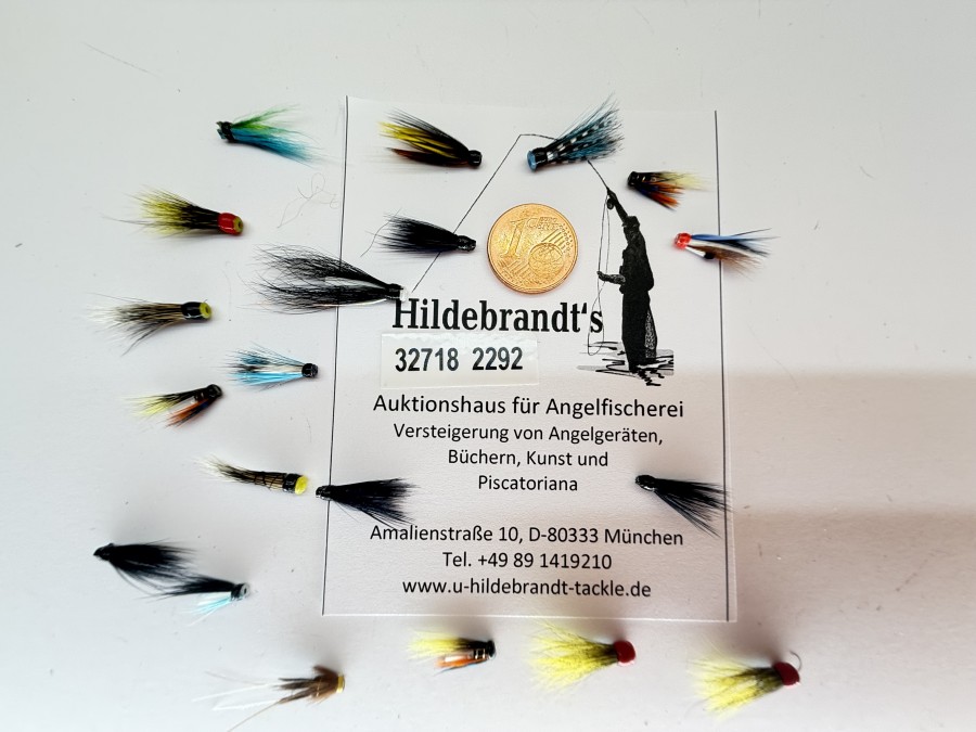 Tubenfliegen, 20 Microtuben eines erfahrenen Island Anglers, 10 bis 30mm, in Kunststoffbox