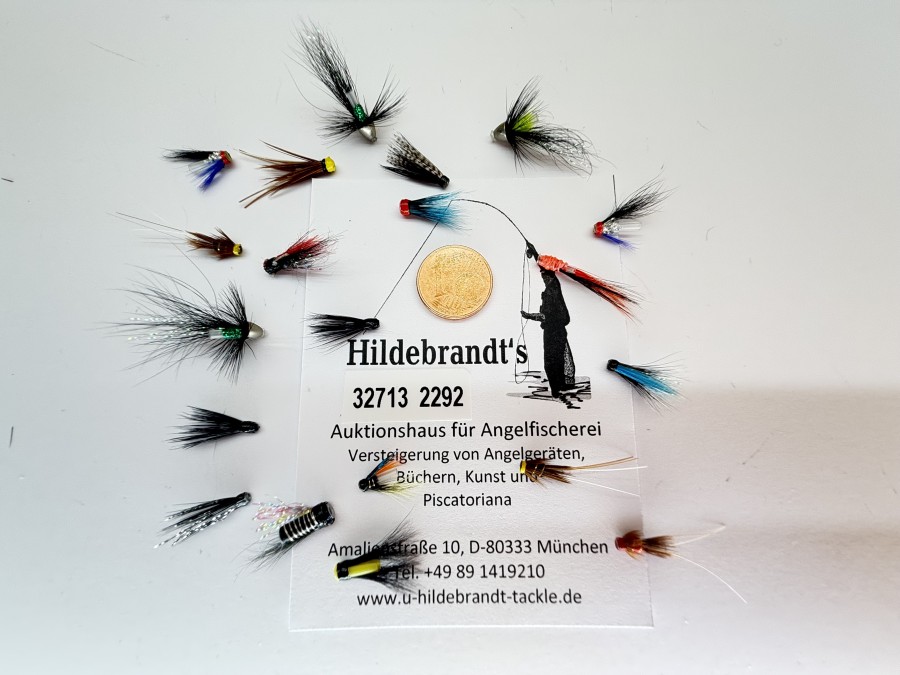 Tubenfliegen, 20 Microtuben eines erfahrenen Island Anglers, 10 bis 30mm, in Kunststoffbox