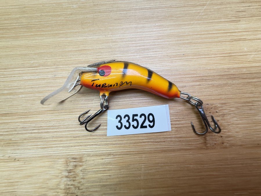 Wobbler, Turus Ukko, Turunen gemarkt, rot/orange/grün, 4cm, 3g, ungefischt