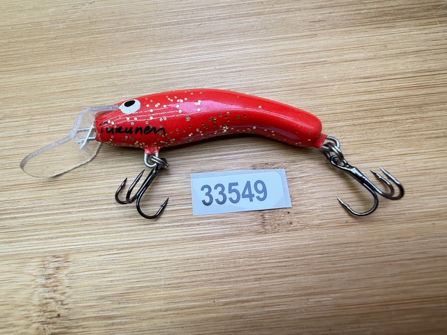 Wobbler, Turus Ukko, Turunen gemarkt,  rot/schwarz mit Glitzer, 5cm, 4g, ungefischt