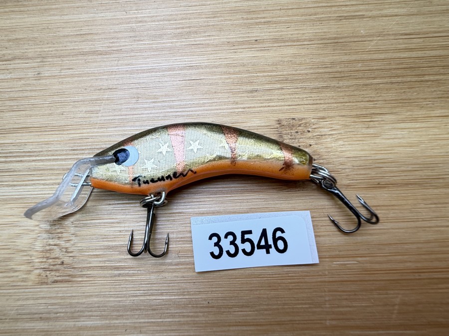 Wobbler, Turus Ukko, Turunen gemarkt, orange/gold/schwarz, 5cm, 4g, ungefischt