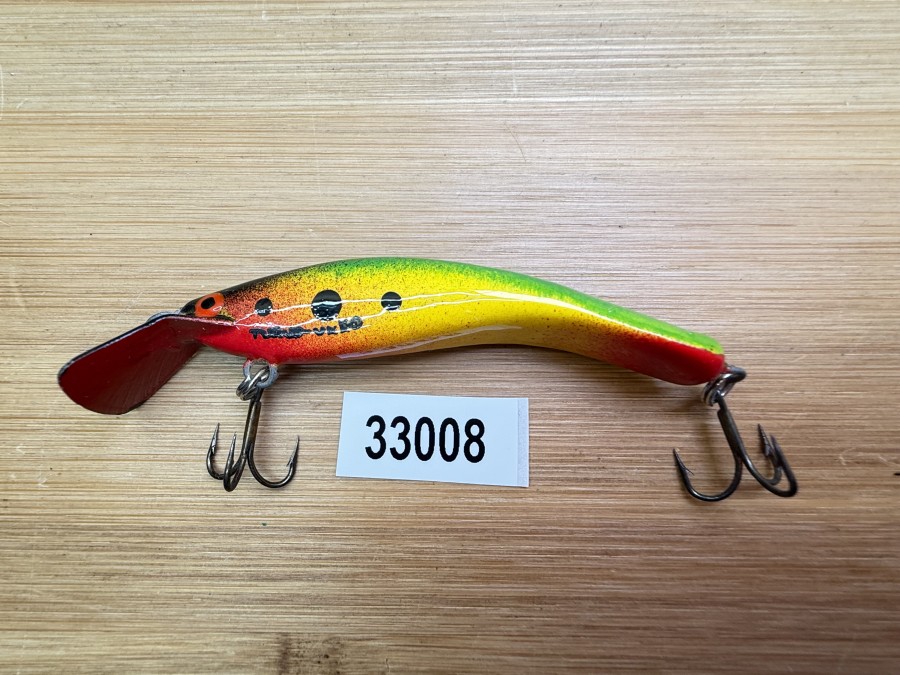 Wobbler, Turus Ukko, Handmade in Finland, gemacht, rot/gelb/hellgrün, 7cm, 5,50g, ungefischt