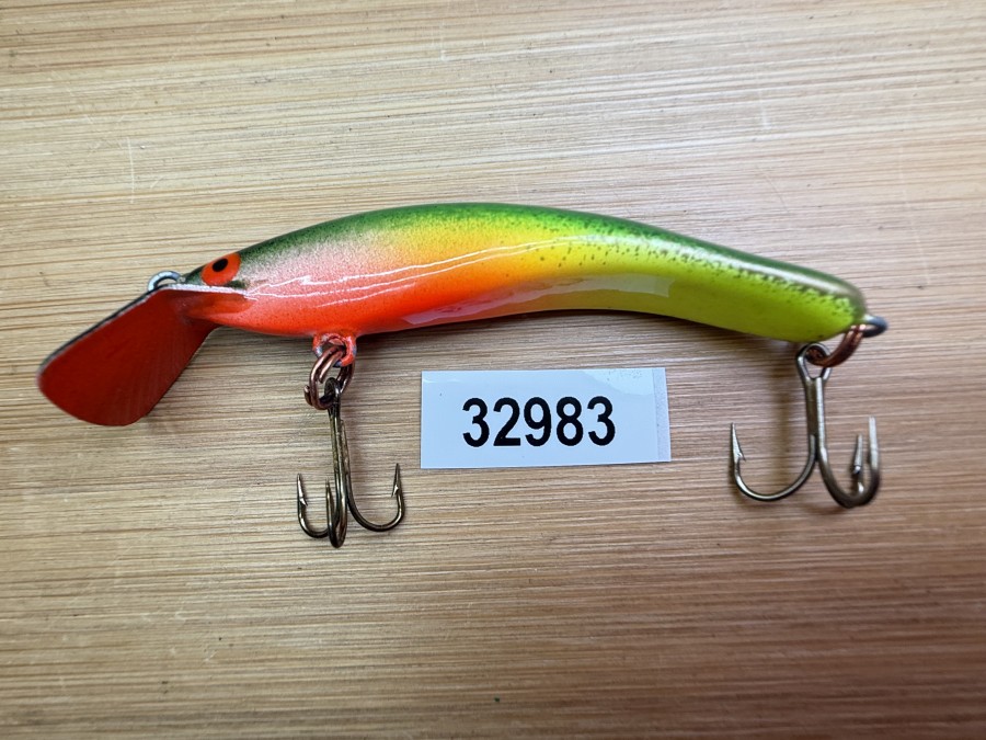 Wobbler, Turus Ukko, Handmade in Finland, orange/gelb/grün, 7cm, 5,50g, ungefischt