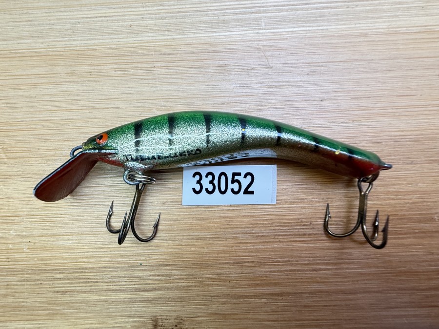 Wobbler, Turus Ukko, Handmade in Finland, gemarkt, silber/grün/schwarz, 7cm, 5,00g, ungefischt