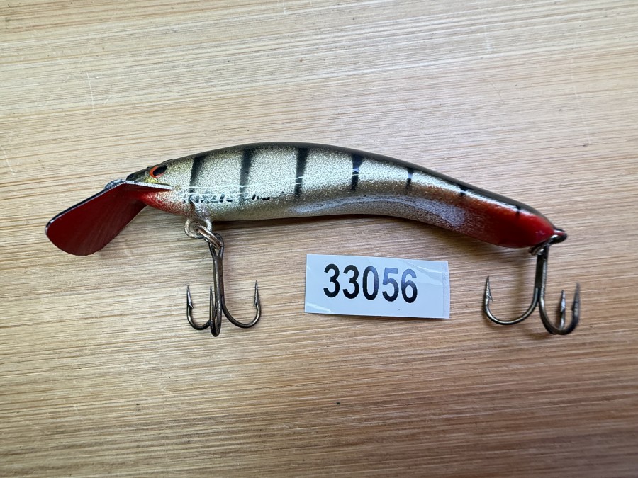 Wobbler, Turus Ukko, Handmade in Finland, gemarkt, rot/silber/schwarz, 7cm, 5,00g, ungefischt