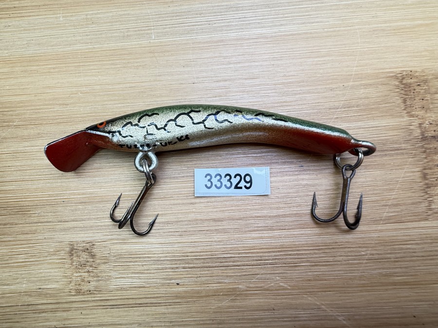 Wobbler, Turus Ukko, Handmade in Finland, gemarkt, rot/silber/grün/schwarz, 9cm, 11,00g, ungefischt