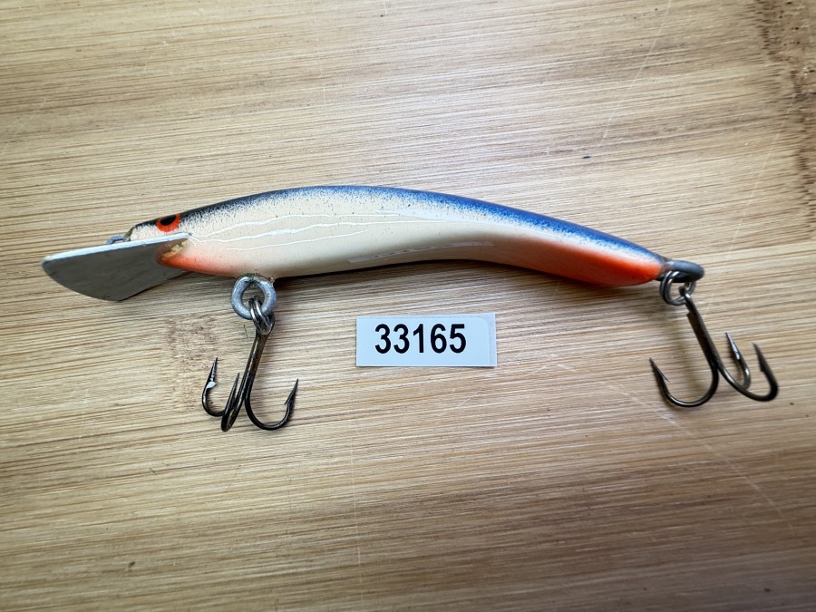 Wobbler, Turus Ukko, Handmade in Finland, orange/beige/blau/schwarz, 9cm, 11,00g, ungefischt