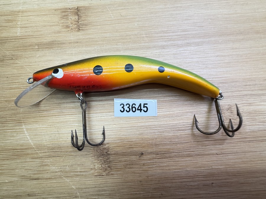 Wobbler, Turus Ukko, Turunen gemarkt, rot/orange/grün/schwarz, 10cm, 12g, ungefischt