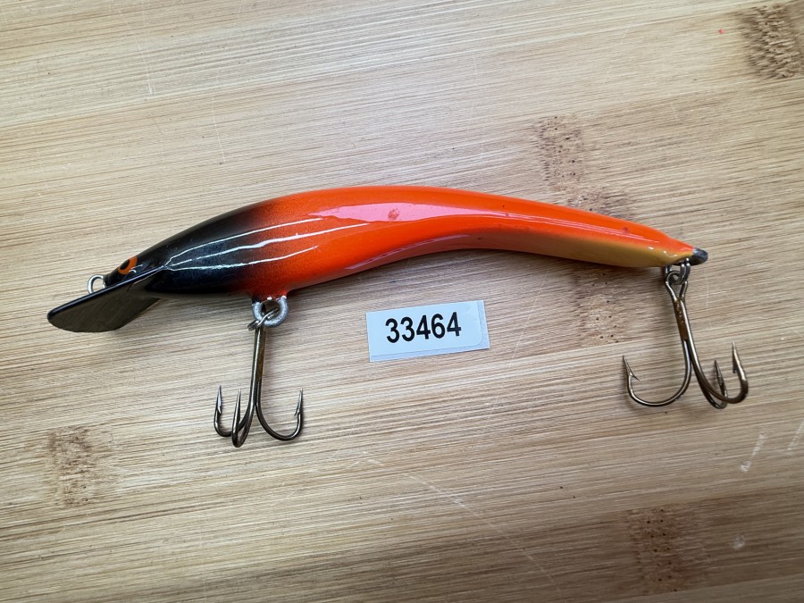 Wobbler, Turus Ukko, Handmade in Finland, gelb/orange/schwarz, 12cm, 15,00g, ungefischt