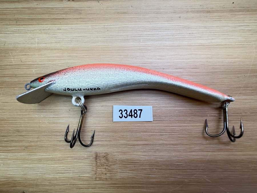 Wobbler, Turus Ukko, Handmade in Finland, gemarkt, creme/orange/schwarz, 12cm, 15,00g, ungefischt