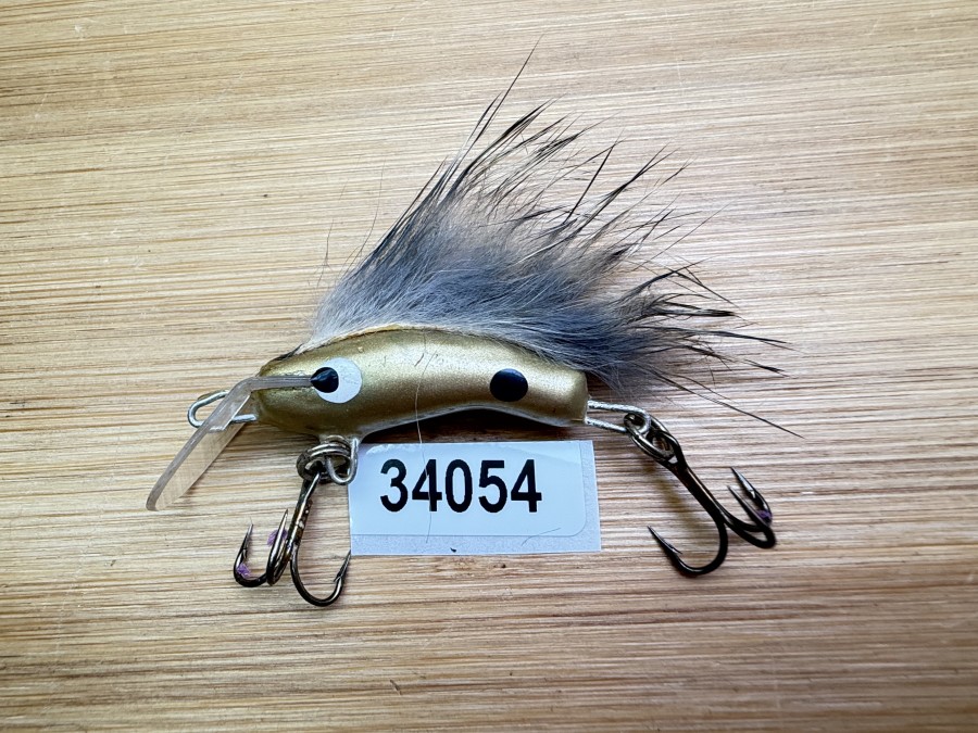 Wobbler, Turunen Finland, 4cm, 4g, gold, brauner Fellstreifen, ungefischt