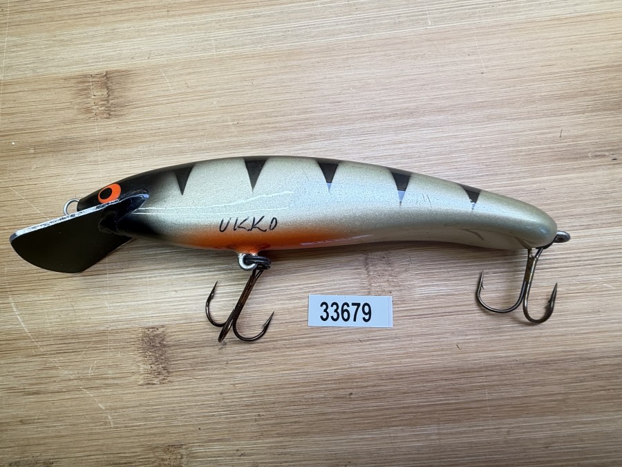 Wobbler, Turus Ukko, Turunen, Ukko gemarkt, orange/gold/schwarz, 14cm, 35g, ungefischt