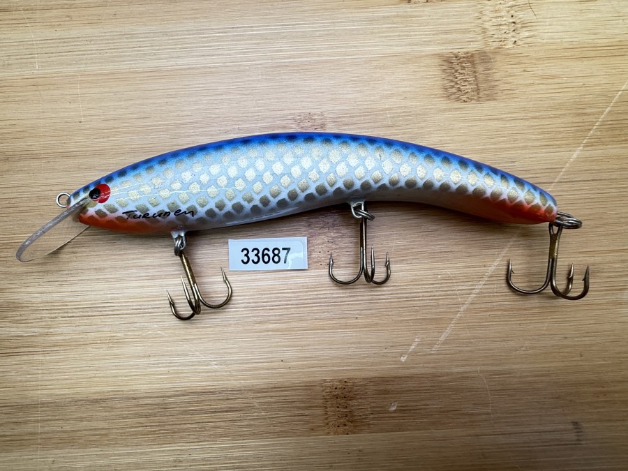 Wobbler, Turus Ukko, Turunen gemarkt, orange/gold/blau, 15cm, 37g, ungefischt