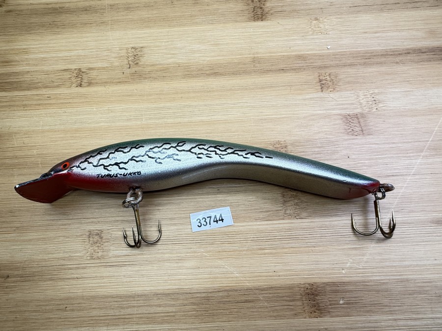 Wobbler, Turus Ukko, Handmade in Finland, Turus Ukko gemarkt, Green Champion, rot//silber/grün/schwarz, 20cm, 95g, ungefischt,