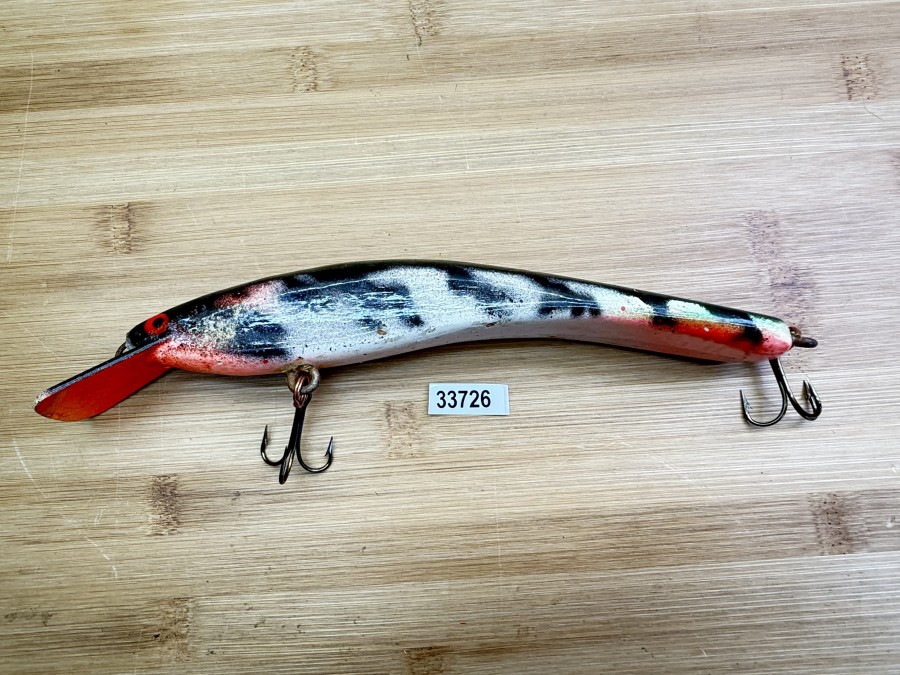 Wobbler, Turus Ukko, Handmade in Finland, orange/beige/schwarz 20cm, 66g, ungefischt