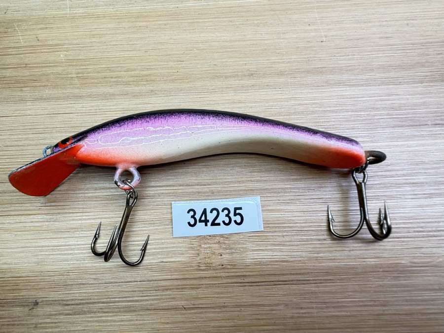 Wobbler, Handmade in Finland, Turus Ukko, orange/beige/violett/schwarz, 9cm, 11g, ungefischt