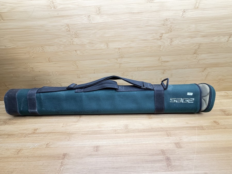 Rutentransportrohr, Sage, für 3 Ruten, 55mm x 800mm Innenrohre, leichte Gebrauchsspuren, Transportlänge 850mm